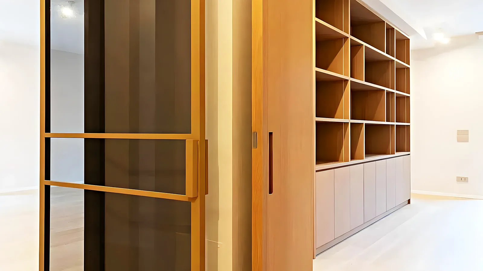 Détail des finitions et du mobilier sur mesure dans une rénovation complète à Málaga